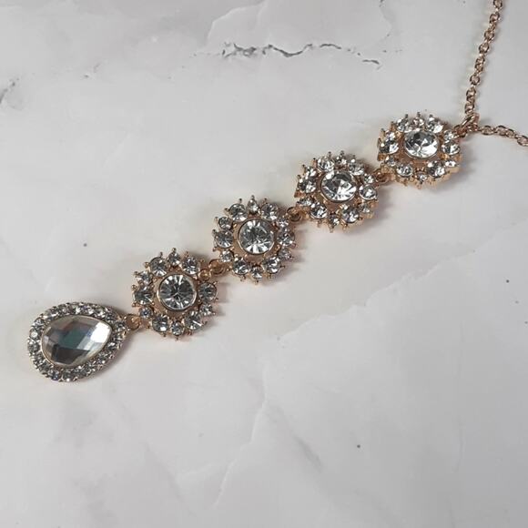 Gold & Crystal Three Piece Jewelry Set - Picture 2 of 6